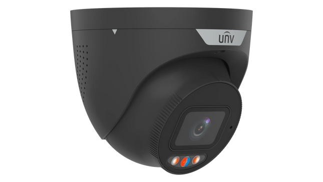 Uniview Security Camera: 6MP Turret Black, 2.8 mm Lens, IR & Warm Light, IP67 - IPC3636SS-ADF28KMC-I1-BK