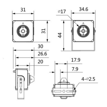 VIP Vision Pinhole Series 2.0MP Fixed WDR Pinhole Camera - VSIPPH-2S3