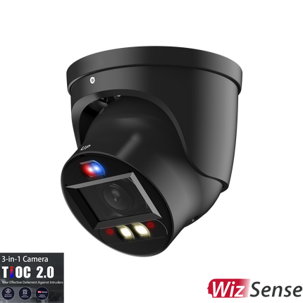 Dahua DH-IPC-HDW3649H-ZAS-PV-ANZ-BLK 6MP TiOC 2.0 Active Deterrence Turret Motorised Camera Black