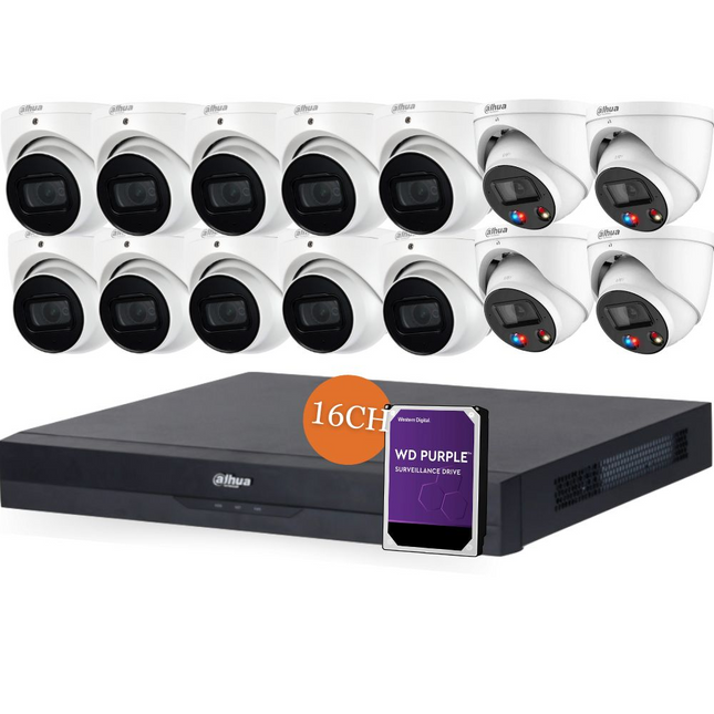 Dahua CCTV Kit: 10x HDW3666EMP-S-AUS, 4x TIOC 3.0, SMD 4.0, Starlight, Siren & Lights