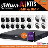 Dahua TiOC x 3X66 Security System: 4x TiOCs + 12x 6MP AI Cams, 16CH WizSense NVR + HDD