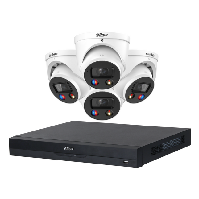 Dahua Security Kit: 4x TiOC 3.0 Turrets, SMD 4.0, Siren & Lights