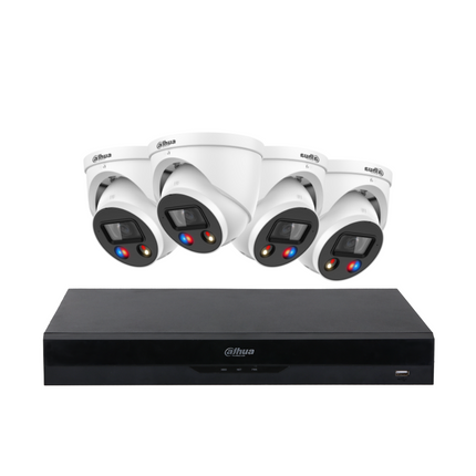 Dahua CCTV Kit: 4x HDW3849H-AS-PV-ANZ-S2, SMD 4.0, TIOC 3.0, Siren & Lights
