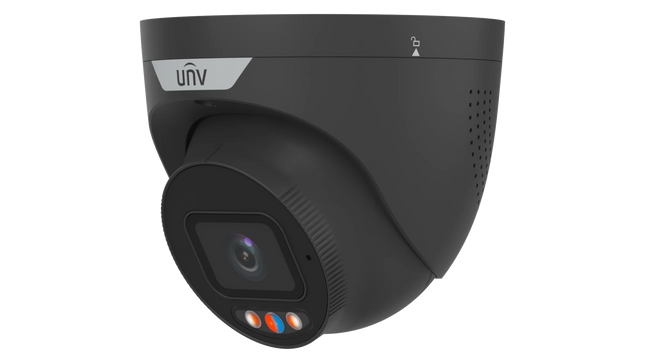 Uniview Security Camera: 8MP Turret Black, 2.8mm, Warm Light 30m, IP67 - IPC3638SS-ADF28KMC-I1-BK