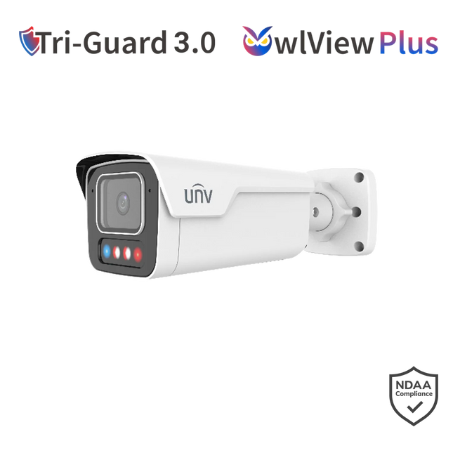 Uniview Security Camera: 8MP Bullet, 2.8mm, TriGuard, OwlView Plus, IP67 - IPC2B18SE-ADF28KMC-WP-I1
