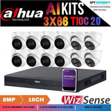 Dahua TiOC x 3X66 Security System: 4x TiOCs + 8x 8MP AI Cams, 16CH WizSense NVR + HDD