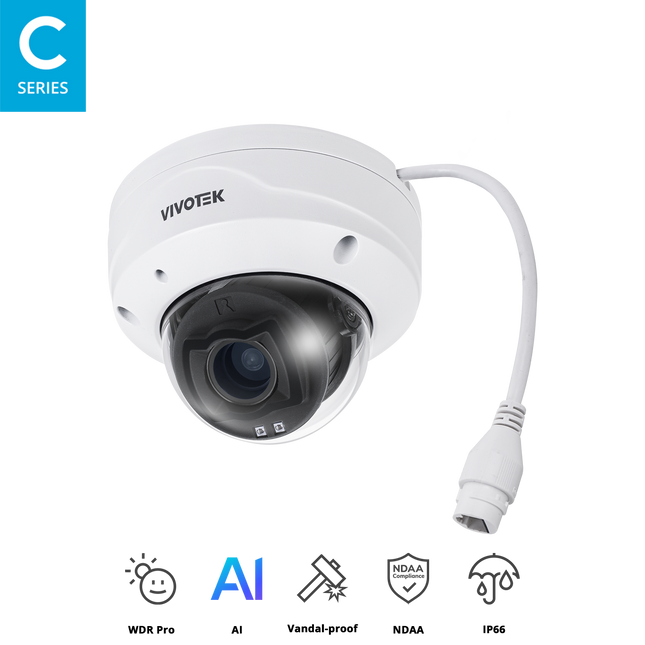 Vivotek FD9383-HTV 2.8-12MM 5MP Motorised Dome Camera
