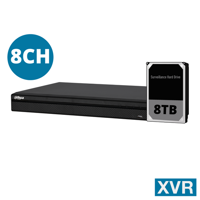Dahua 8CH XVR with 8TB - DH-XVR5108HS-4KL-I3-S2-8TB