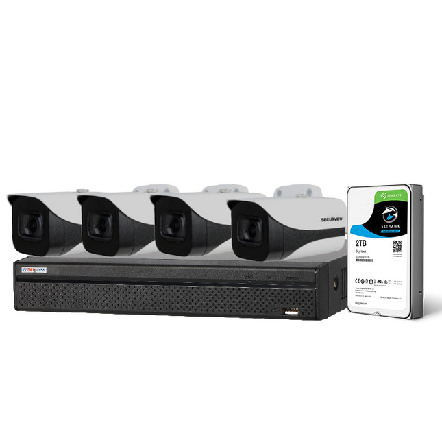 Watchguard Compact 8 Channel 8.0MP HDCVI AI Surveillance Kit (4 x Fixed Cameras, 2TB HDD) - CVRKIT-C882F-4
