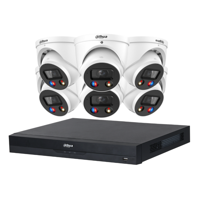 Dahua CCTV Kit: 6x HDW3649H-AS-PV-ANZ-S2, SMD 4.0, TIOC 3.0, Siren & Lights