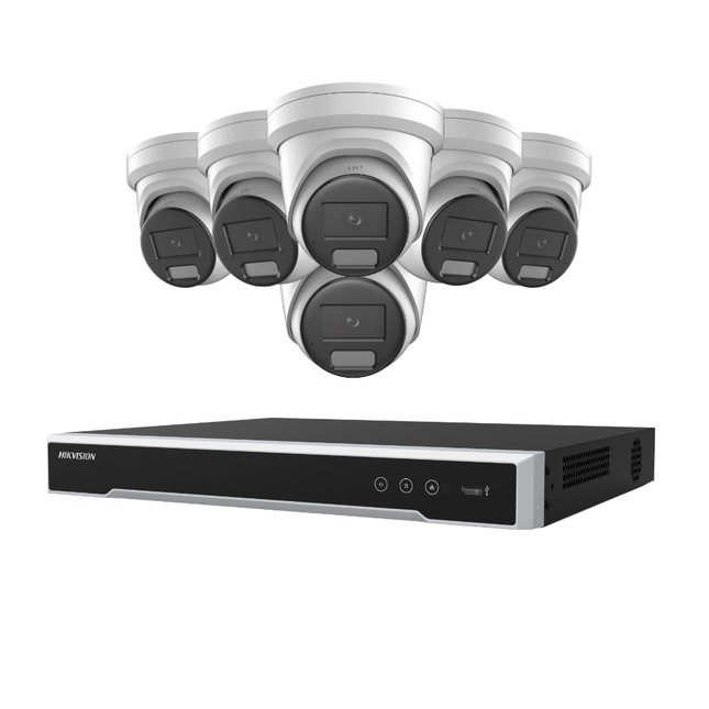 Hikvision Security Kit: 6x 6MP DarkFighter Turrets, M-Series Pro NVR - DS-2CD2366G2H-IU