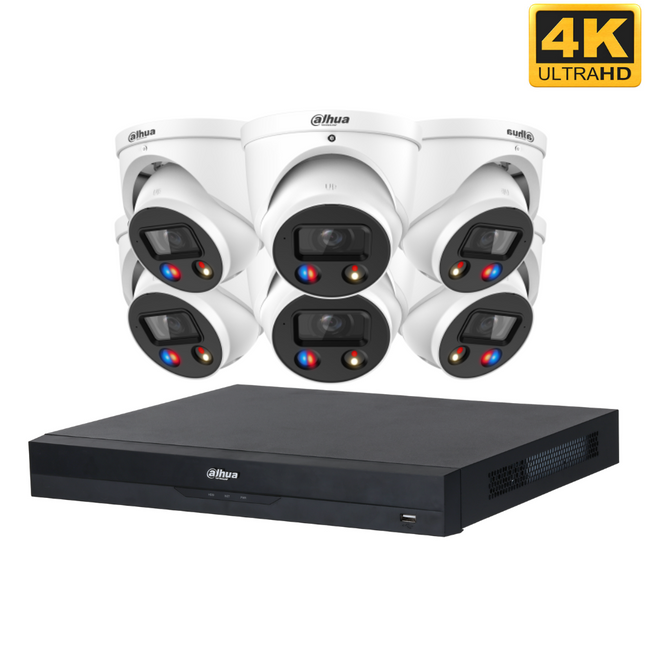 Dahua CCTV Kit: 6x HDW3849H-AS-PV-ANZ-S2, SMD 4.0, TIOC 3.0, Siren & Lights