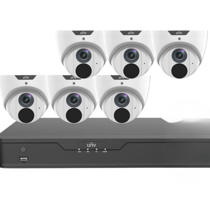 Uniview ColourHunter Security System: 6x 8MP Turret Cams, 8CH 4K NVR
