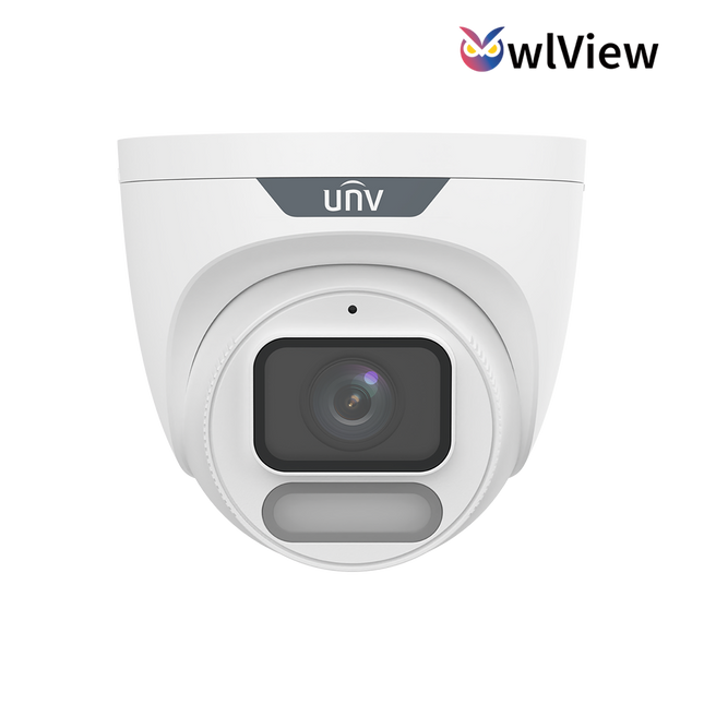Uniview Security Kit: 6x 8MP OwlView Turret, IQ Series NVR, Warm Light, ColorHunter, Mic