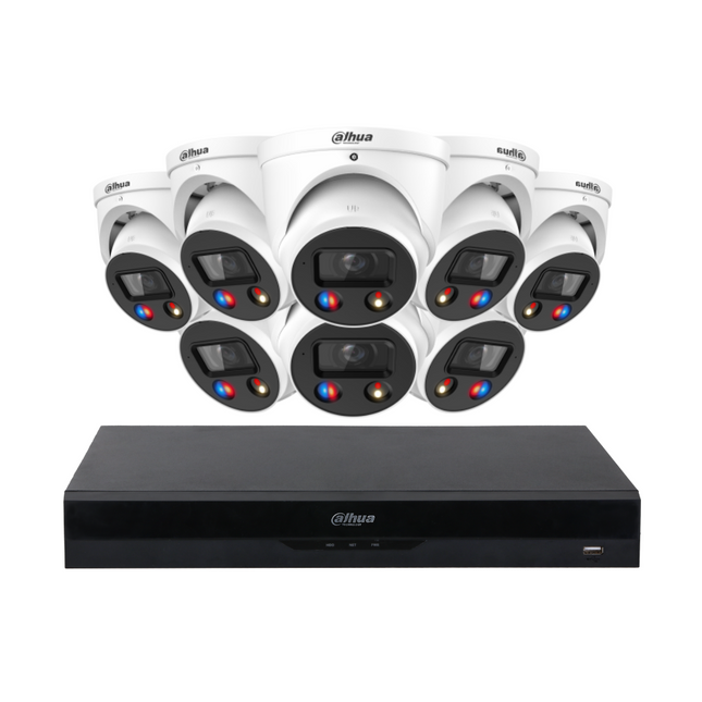 Dahua Security Kit: 8x TiOC 3.0 Turrets, SMD 4.0, Siren & Lights