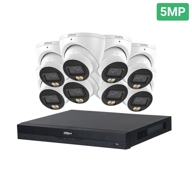 Dahua CCTV Kit: 8x HDW2549EMP-S-PRO-ANZ, SMD 4.0, WizColour, Smart Dual Light