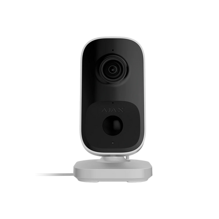Ajax IndoorCam Wi-Fi security camera with a PIR motion sensor and built-in AI - White/Black