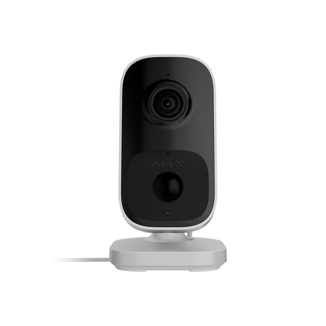 Ajax IndoorCam Wi-Fi security camera with a PIR motion sensor and built-in AI - White/Black