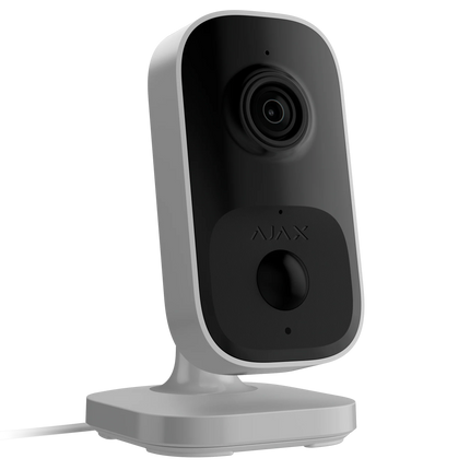 Ajax IndoorCam Wi-Fi security camera with a PIR motion sensor and built-in AI - White/Black