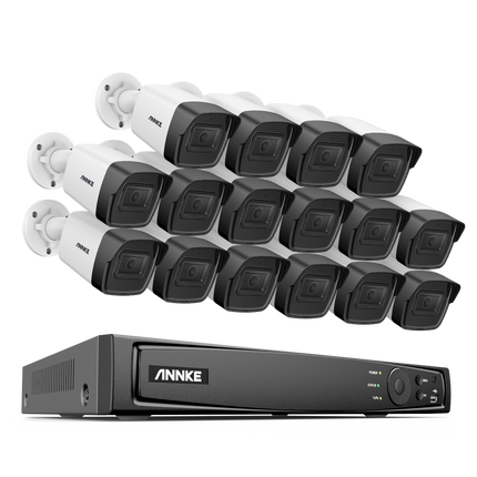 Annke Security Kit: 16x 2MP Bullet Cameras, 16CH NVR, Smart Dual Light, AI Detect, Mic