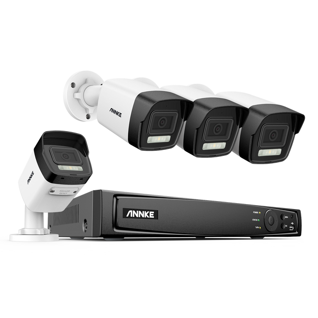 Annke Security Kit: 4x 8MP Bullet Cameras, 8CH 8MP NVR, Smart Dual Light, AI Detect, Mic