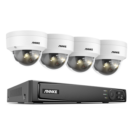 Annke Security Kit: 4x 12MP Dome Cameras, 8CH 4K NVR, Smart Dual Light, AI Detect, Mic