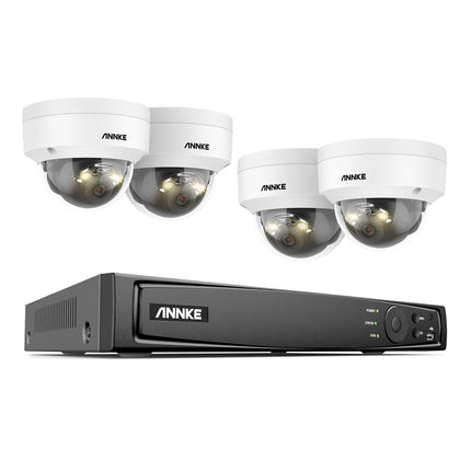 Annke Security Kit: 4x 8MP 4K Dome Cameras, 8CH 12MP NVR, Smart Dual Light, AI Detect, Mic