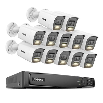 Annke Security Kit: 12x 12MP Bullet Cameras, 16CH 12MP NVR, Smart Dual Light, AI Detect, Mic