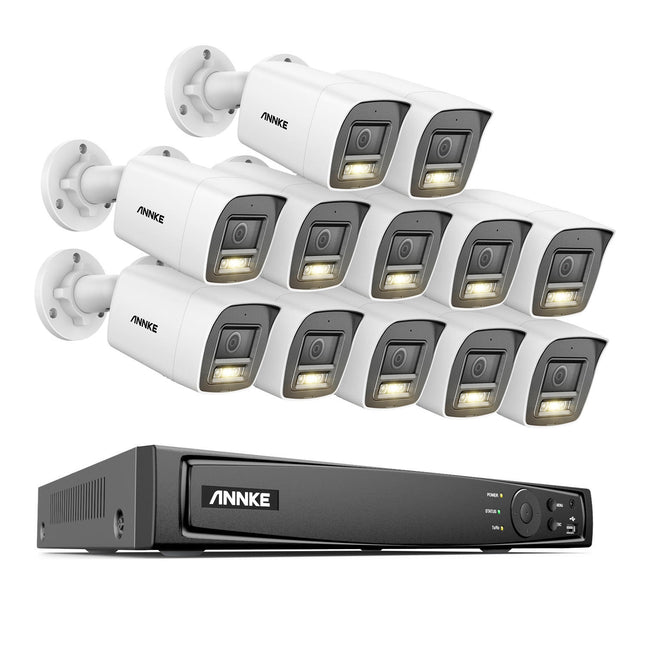 Annke Security Kit: 12x 12MP Bullet Cameras, 16CH 12MP NVR, Smart Dual Light, AI Detect, Mic