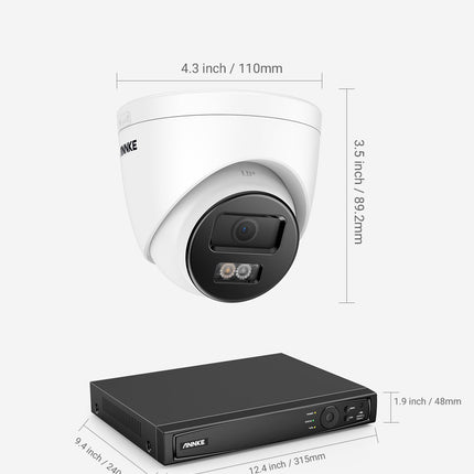 Annke Security Kit: 8x 4K Turret Cameras, 16CH NVR, Smart Dual Light, AI Detect, Mic