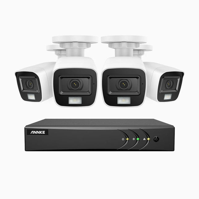 Annke ADLK200 8CH DVR 4-Camera 1080p Bullet Analog Security Kit, Smart Dual Light, Built-in Mic, 4-in-1 Output, IP67
