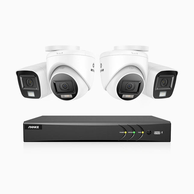 Annke ADLK800 8MP (4K) Analog CCTV System, Dual Light, 2.8mm, IP67, 2 Bullet + 2 Turret Cameras