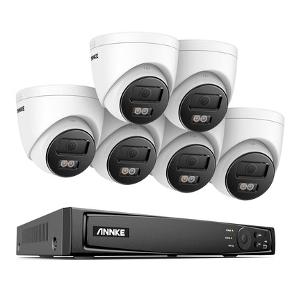 Annke Security Kit: 6x 4K Dome Cameras, 8CH 4K Ultra HD NVR, Smart Dual Light, AI Detect, Mic
