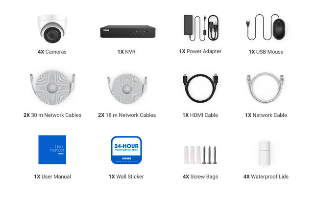 Annke Security Kit: 4x 5MP Turret Cameras, 8CH 5MP NVR, Smart Dual Light, AI Detect, Mic