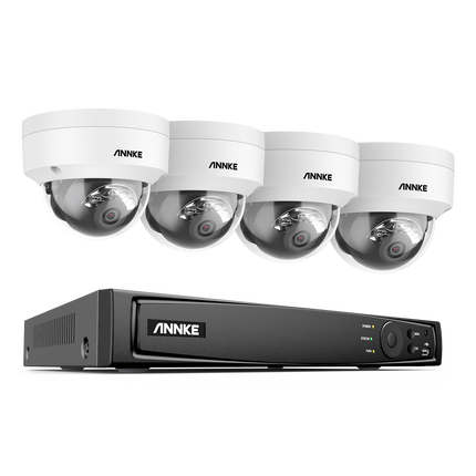 Annke Security Kit: 4x 12MP Dome Cameras, 8CH 4K NVR, Smart Dual Light, AI Detect, Mic