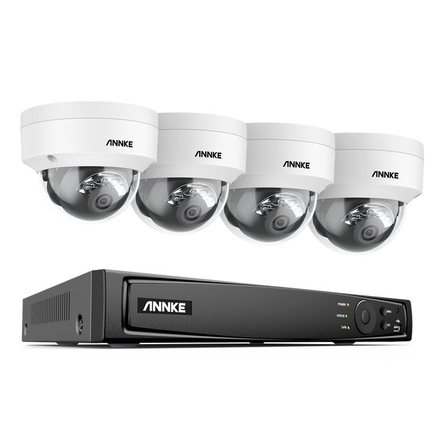 Annke Security Kit: 4x 12MP Dome Cameras, 8CH 4K NVR, Smart Dual Light, AI Detect, Mic