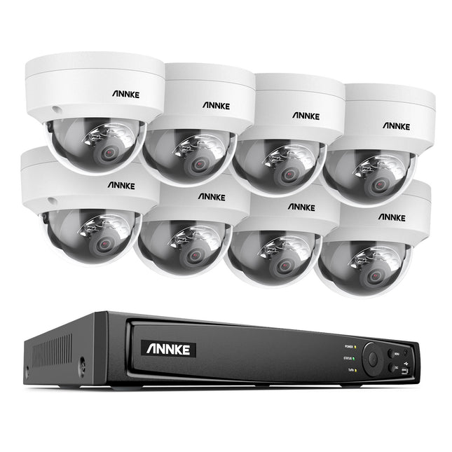 Annke Security Kit: 8x 4K Dome Cameras, 16CH 12MP NVR, Smart Dual Light, AI Detect, Mic