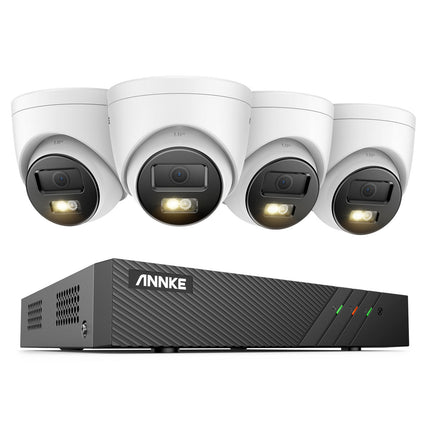 Annke Security Kit: 4x 6MP Turret Cameras, 8CH NVR, Smart Dual Light, AI Detect, Mic
