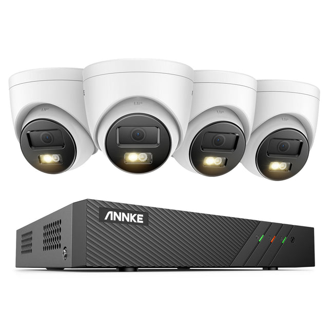 Annke Security Kit: 4x 6MP Turret Cameras, 8CH NVR, Smart Dual Light, AI Detect, Mic