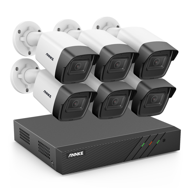 Annke Security Kit: 6x 2MP Bullet Cameras, 8CH NVR, Smart Dual Light, AI Detect, Mic