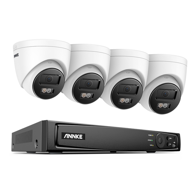 Annke Security Kit: 4x 4K Turret Cameras, 8CH 4K NVR, Smart Dual Light, AI Detect, Mic