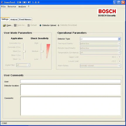 Bosch BOSISN-SMS-W7 Sens Tool Software &Amp; Interface Cable for Seismic Detector/ Sensor Sensitivity Adjustment/ Data Analysis