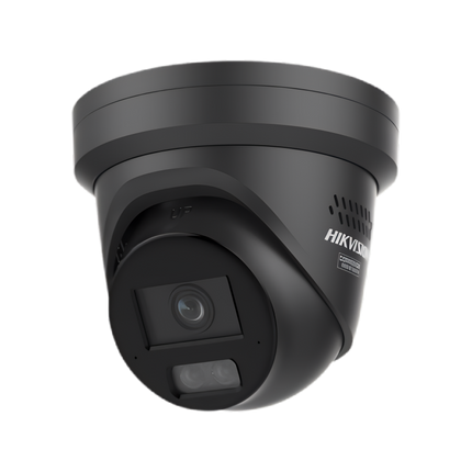 Hikvision DS-2CD2387G3-LIS2UY-SL-BLK 8MP ColorVu 3.0 Turret Camera with Active Deterrence, Built-in Mic, and IR