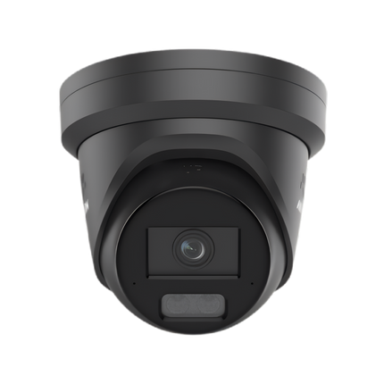 Hikvision DS-2CD2387G3-LIS2UY-SL-BLK 8MP ColorVu 3.0 Turret Camera with Active Deterrence, Built-in Mic, and IR