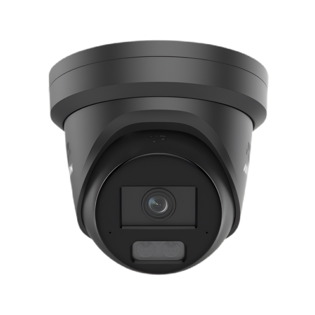 Hikvision DS-2CD2387G3-LIS2UY-SL-BLK 8MP ColorVu 3.0 Turret Camera with Active Deterrence, Built-in Mic, and IR