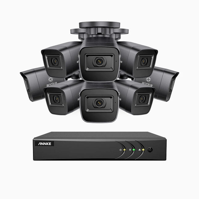 Annke EL200 16CH DVR 8-Camera 1080p Bullet Analog Security Kit, Smart Motion Detect, 66ft Night Vision, 4-in-1 Output, IP67