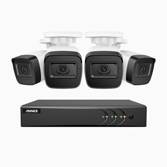 Annke EL200 8CH DVR 4-Camera 1080p Bullet Analog Security Kit, Smart Motion Detect, 66ft Night Vision, 4-in-1 Output, IP67