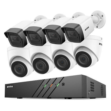 Annke Security Kit: 8x 5MP AI IP Cameras (4 Turret+ 4 Bullet) with Microphone, 8CH NVR, IP67 Weatherproof