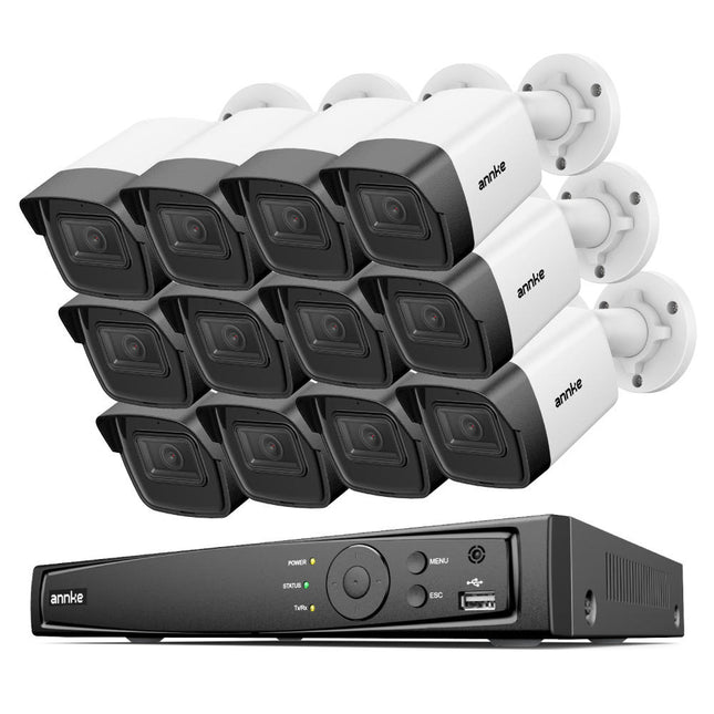 Annke H1200 16CH NVR 12 Cam 12MP Bullet Security System, Smart Dual Light, AI Detect, Mic