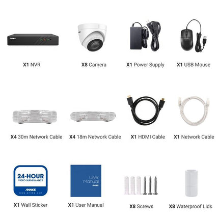 Annke Security Kit: 8x 6MP Dual Lens Turret Cameras, 8CH NVR, 180° Panoramic Smart Dual Light, AI Detect, Mic